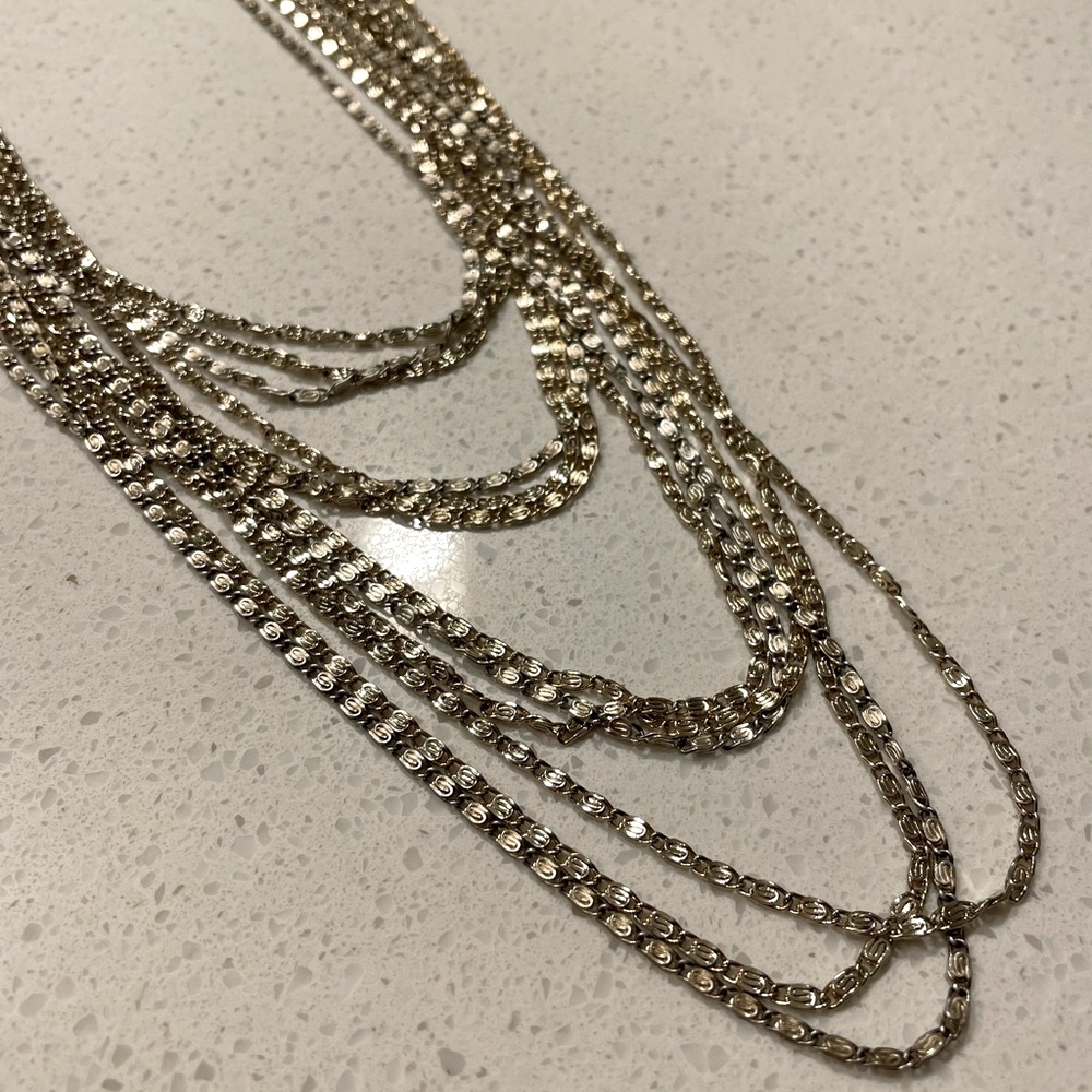 Leslie Danzis Vintage Inspired Multi-Strand Gold And Silver-Tone Necklace